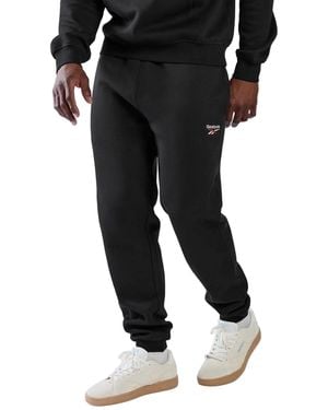 Reebok Id 2-Colour Logo Cuffed Joggers Cotton Joggers - Black