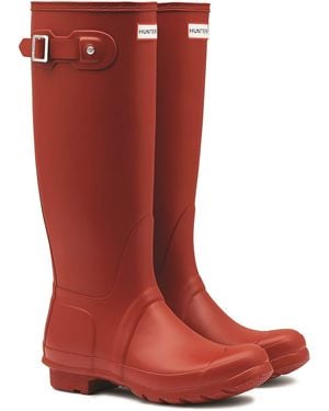 HUNTER Matt Original Tall Wellington Boots - Red