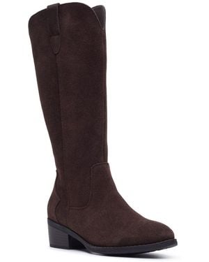 Hush Puppies Isabella Long Suede Winter Knee High Boots - Brown