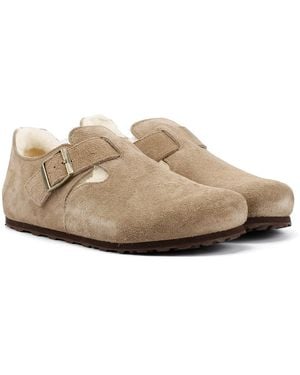 Birkenstock London Shearling Wildlederschuhe - Natur