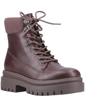Rocket Dog Danie Faux Leather Dark Heeled Mid Calf Boots - Brown