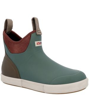 XtraTuf Ankle Deck Vintage Rubber Vintage Sage Wellington Boots - Blue