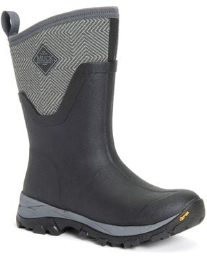 Muck Boot Arctic Ice Mid Agat Bottes En Caoutchouc Géométriques Noires/Grises