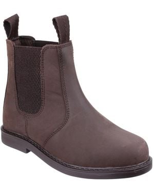 Cotswold Camberwell Leather Boy's Flat Chelsea Boots - Brown
