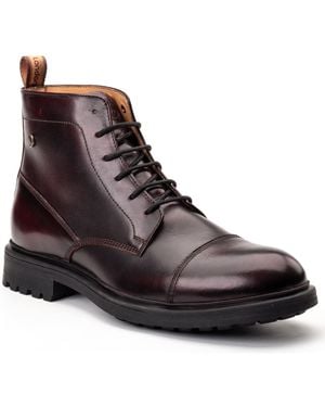 Base London Boulton Leather Bordo Ankle Boots - Brown