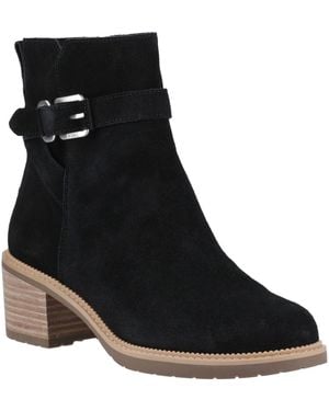 TOMS Hailey Buckle Leather Heeled Ankle Boots - Black