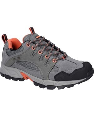 Hi-Tec Auckland Lite Leather Steel/Coral/Cool Hiking Boots - Grey