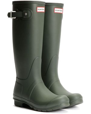 HUNTER Original Tall Rubber Dark Wellington Boots - Green