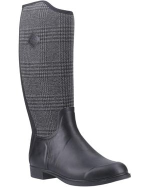 Muck Boot Derby Tall Rubber /Plaid Winter Knee High Boots - Grey