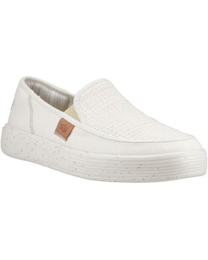 HEYDUDE Sunapee Coastline Cotton Blend Bone Loafers - White