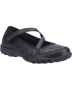 Skechers Breathe-Easy Playground Poppies Leather Girls's Shoes - Blue