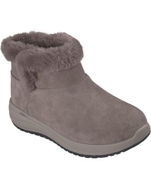 Skechers On-The-Go Stellar Cosy Step Leather Winter Ankle Boots - Grey