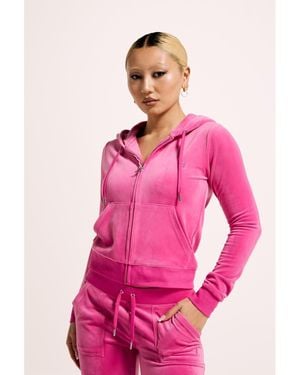 Juicy Couture Robertson Classic Jacket Synthetic Hooded Sweatshirt - Pink