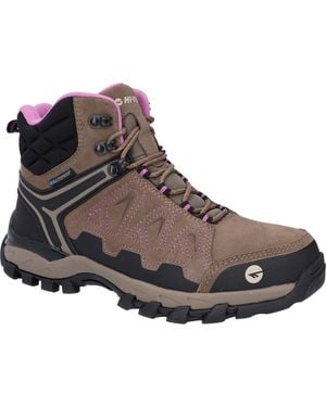 Hi-Tec V-Lite Explorer Wp Cow Suede Leather /Lilac Hiking Boots - Brown