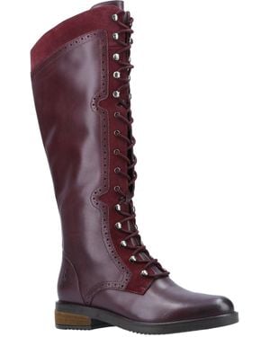 Hush Puppies Rudy Leather And Suede Burgundy Boots - Red