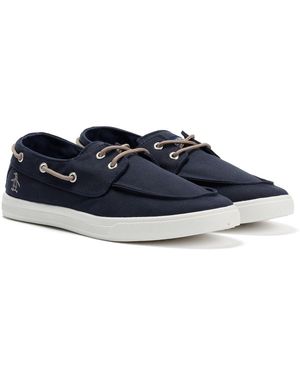 Original Penguin Sailor Canvas Lace-Up Shoes - Blue