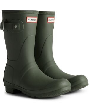 HUNTER Original Short Boot Rubber Dark Wellington Boots - Green