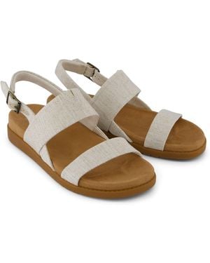 TOMS Marin Slingback Textile Natural Sandals - Metallic