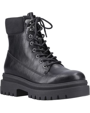 Rocket Dog Danie Faux Leather Heeled Mid Calf Boots - Black