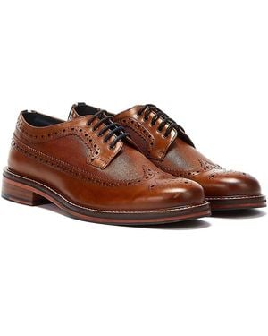Ben Sherman Archie Brogue Tan Shoes - Brown