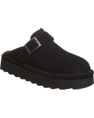 BEARPAW Moxie Suede Slippers - Black