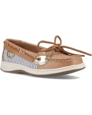Sperry Top-Sider Angelfish Leather & Cotton Peanut Boat Shoes - Natural