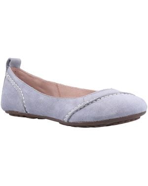 Hush Puppies Janessa Leather Women's Dusky Flats - Grey