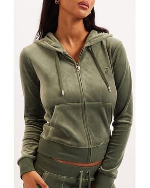 Juicy Couture Robertson Classic Jacket Synthetic Hooded Sweatshirt - Green
