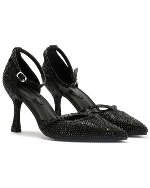 French Connection Nina Rhinstone Stilleto Heels - Black