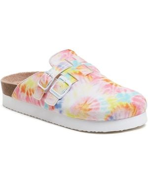 Rocket Dog Abel Plus Tucker Cotton Pastel/Multi Mules - Pink