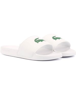 Lacoste Serve Slide 0.0 Ciabatte Uomo Bianche - Bianco
