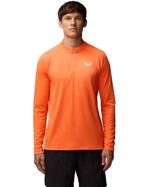 Castore Adapt Training 1/4 Zip Top Polyester Activewear T-Shirts - Orange