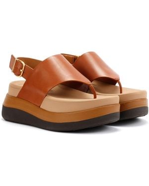 Fitflop F-Mode Sandalen Aus Leder - Braun