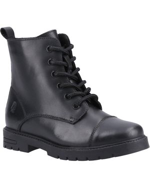 Hush Puppies Lauren Senior Leather Girls's Boots - Black