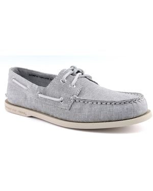Sperry Top-Sider Authentic Original Baumwoll schuhe Mit Nadelstreifen - Grau