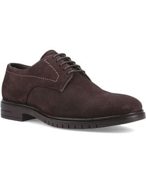 Hush Puppies Sterling Suede Shoe Leather Lace-Up Shoes - Brown