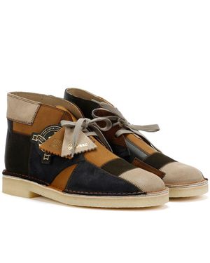 Clarks Desert Patch Bottes En Daim - Marron