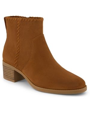 TOMS Delilah Heeled Suede Heeled Ankle Boots - Brown