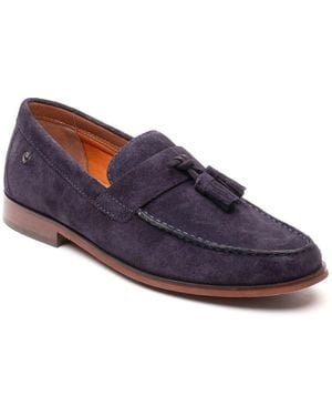 Base London Flint Leather Loafers - Blue