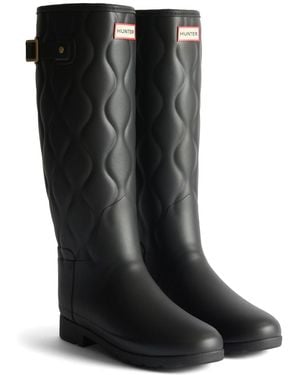 HUNTER Originals Refined Tall Rubber Wellington Boots - Black