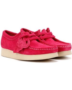Clarks Wallabee Day Suede Shoes - Red