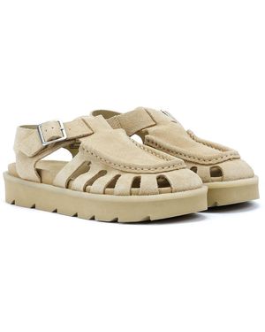 Clarks Meadow Buckle Sandalen Aus Veloursleder - Mettallic