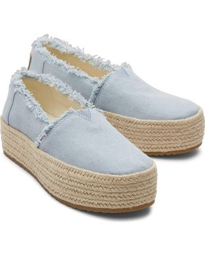 TOMS Valencia 100% Cotton Pastel Espadrilles - Blue