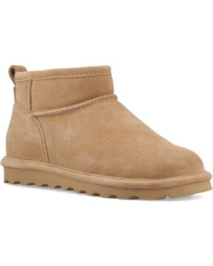 BEARPAW Shorty Suede Coffee Winter Ankle Boots - Natural