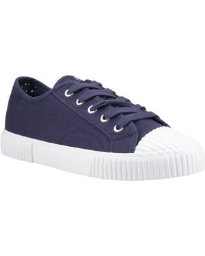 Hush Puppies Freya Canvas Textile Trainers - Blue