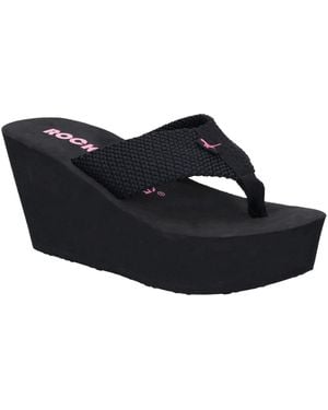 Rocket Dog Diver Nylon Wedges - Black
