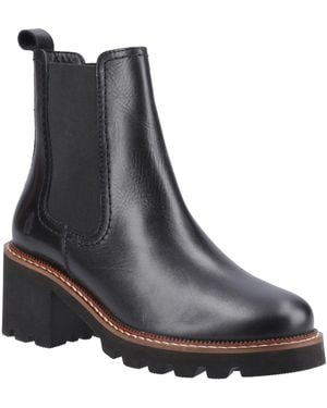 Hush Puppies Gaia Leather Leather Heeled Chelsea Boots - Black