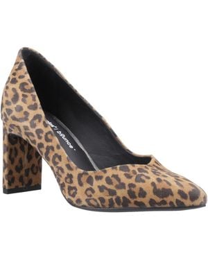 Hush Puppies Olivia Suede Leopard Round Court Heels - Metallic