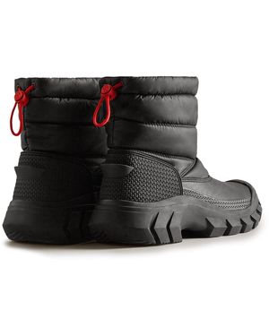 HUNTER Intrepid Tall Buckle Snow Boots in Black | Lyst UK