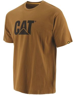 Caterpillar Trademark Logo Cotton Bronze T-Shirt - Natural
